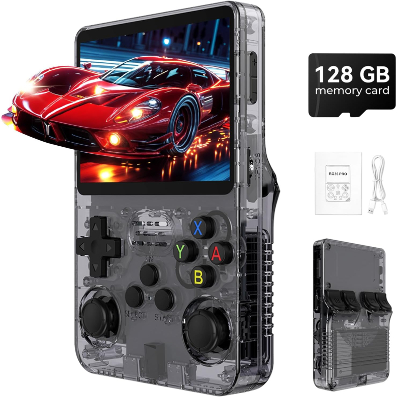 R36s Retro Video Game Console Handheld Game Player 128GB