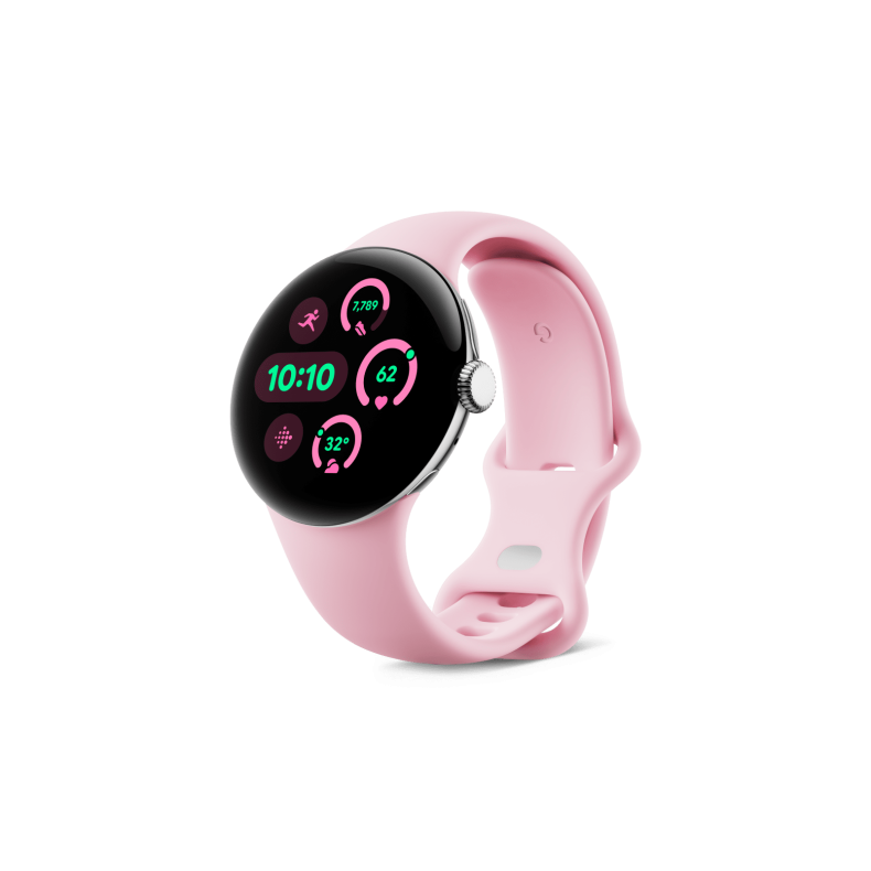 Pixel Watch 3 41mm Bluetooth /  WiFi Smart Watch Rose Quartz/ Polished Sliver