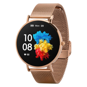Garett Verona 2 Gold-Steel Mesh Smartwatch